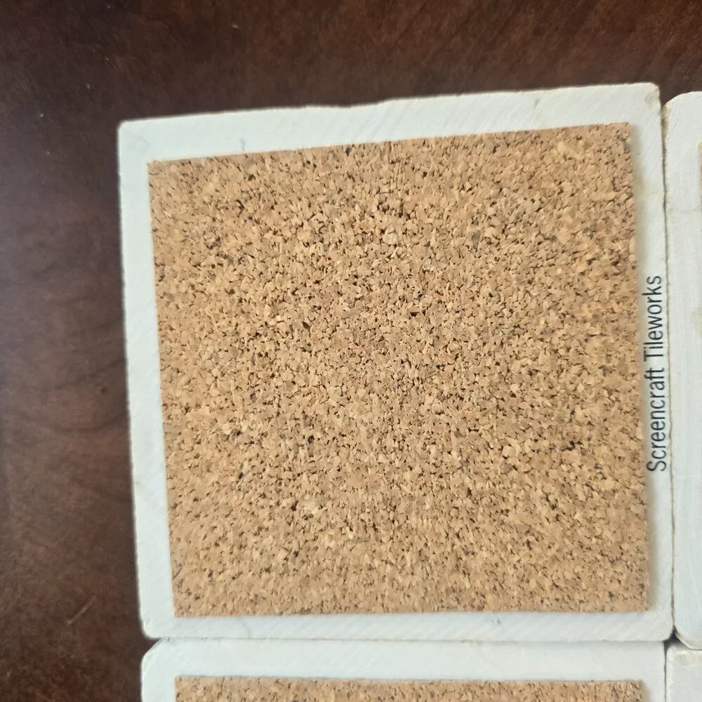 Screen Craft Tile Works Botticino Tumbled Marble Coaster of Alaska Anchorage.